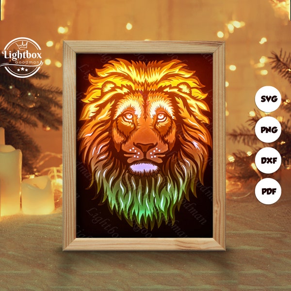 Lion Portrait Shadow Box Files, Paper Cut Light Box Template Files, Shadow Box Paper Cut, 3D Papercut Light Box SVG File DIY, Cutting Cricut Lion Portrait Shadow Box Files, Paper Cut Light Box Template Files, Shadow Box Paper Cut, 3D Papercut Light Box SVG File DIY, Cutting Cricut
