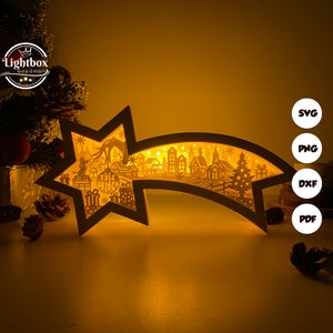 Kerstster lantaarn SVG - kerstlantaarn papier gesneden - DIY papieren lantaarn - papier snijden sjabloon - kerstlantaarn sjabloon