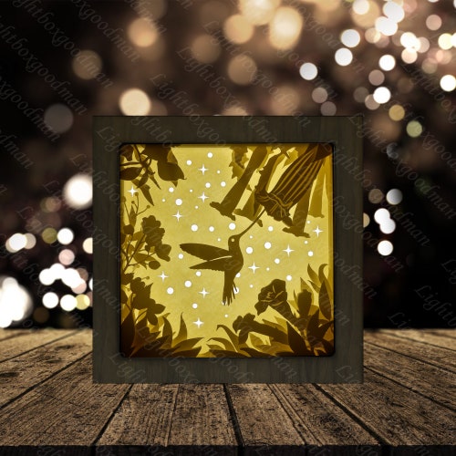 Rectangle 3D Shadow Box Frame Template SVG Silhouette Light | Etsy