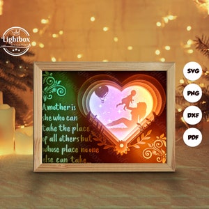 3d Muttertag Silhouette, Schatten Box Vorlagen, Papierschnitt, Dateien für Cricut, für Silhouette, Laser Cut Dateien, 3d Layered Art 1