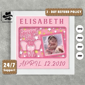 3d Baby Silhouette, Shadow Box Templates, Paper Cut, Files for cricut, for Silhouette, Laser Cut Files, 3d Layered Art
