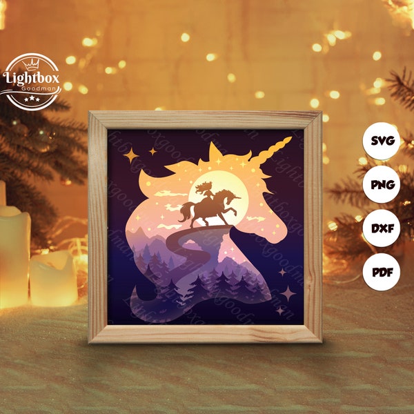 Unicorn 2 Shadow Box Files, Paper Cut Light Box Template Files, Shadow Box Paper Cut, 3D Papercut Light Box SVG File DIY, Cutting Cricut Unicorn 2 Shadow Box Files, Paper Cut Light Box Template Files, Shadow Box Paper Cut, 3D Papercut Light Box SVG File DIY, Cutting Cricut