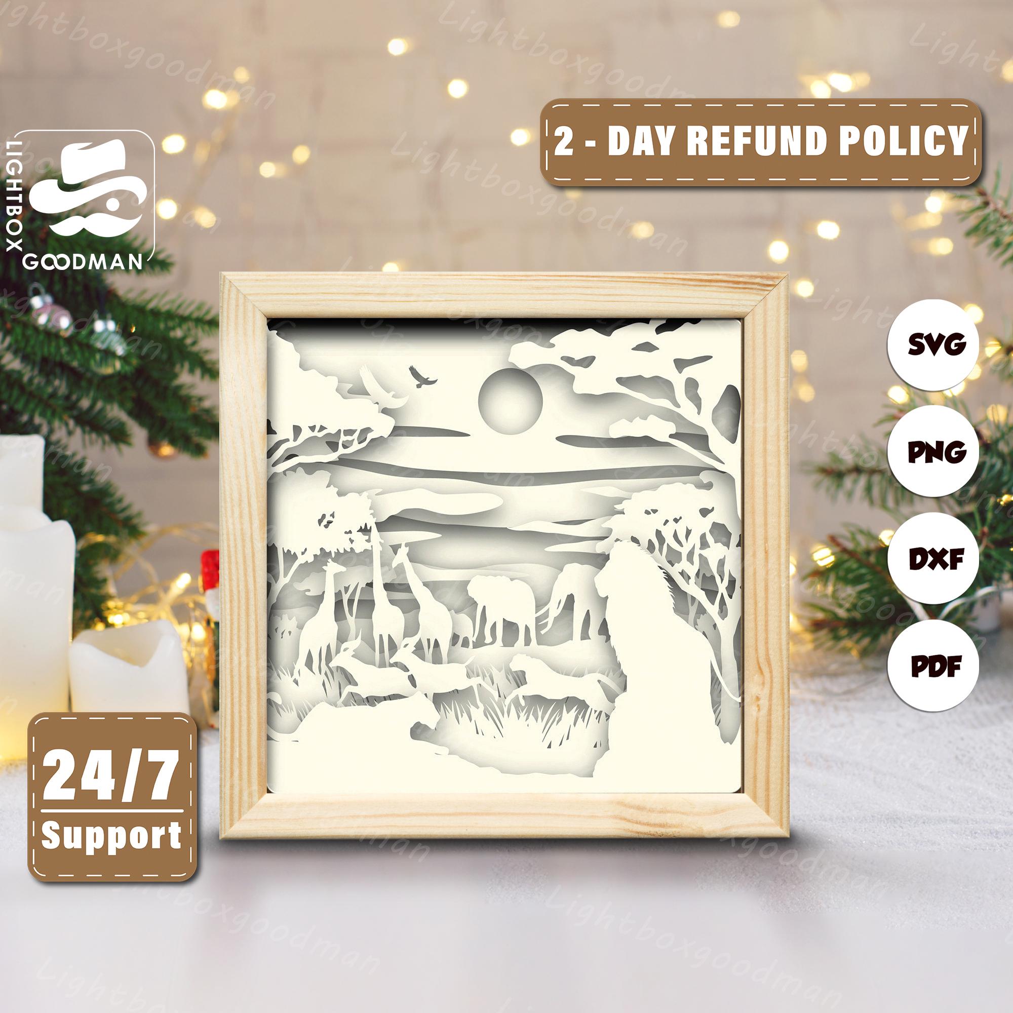 3d Africa Silhouette, Shadow Box Templates, Paper Cut, Files for Cricut ...
