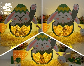 Pack 3 Easter Egg Lantern SVG Template: Paper Cut Insect Lanterns (Digital Download)