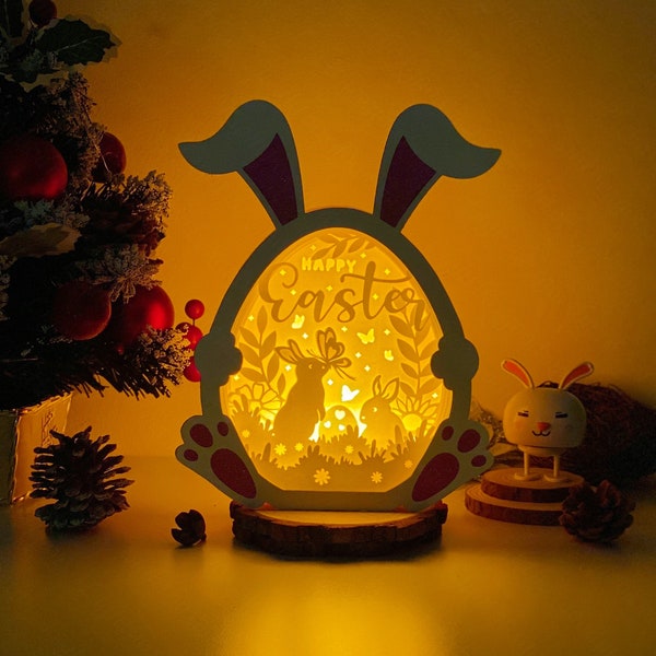 Easter 1 shadow box svg, Easter egg svg, egg paper lantern svg, cricut files, cutting lamp 3D shadow box