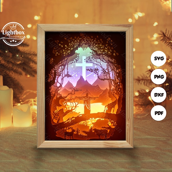 Jesus 1 Shadow Box Files, Paper Cut Light Box Template Files, Shadow Box Paper Cut, 3D Papercut Light Box SVG File DIY, Cutting Cricut Jesus 1 Shadow Box Files, Paper Cut Light Box Template Files, Shadow Box Paper Cut, 3D Papercut Light Box SVG File DIY, Cutting Cricut