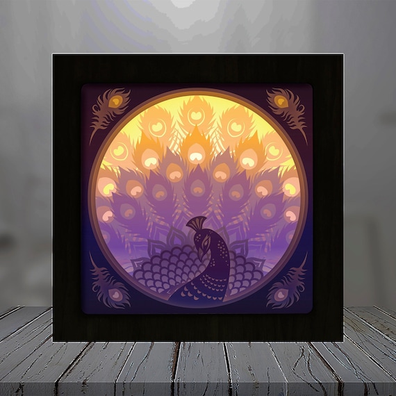 Download Peacock 1 Paper Cut Light Box Template Files Shadow Box 3d Etsy