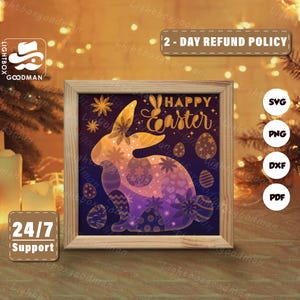 3d Easter Silhouette, Shadow Box Templates, Paper Cut, Files for cricut, for Silhouette, Laser Cut Files, 3d Layered Art 2