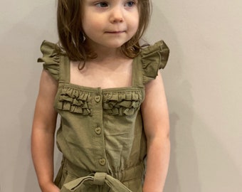 green overall romper