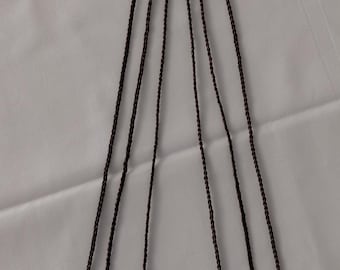 Waxed Cotton Cord Necklace: Adjustable Length, Solid Silver Bead