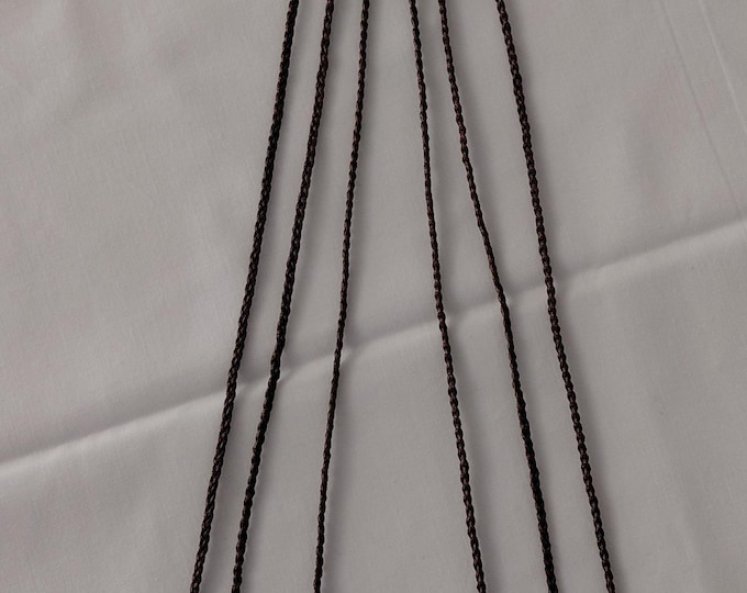 Waxed Cotton Cord Necklace: Adjustable Length, Solid Silver Bead