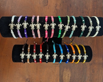 Sea Turtle Bracelets ,Antique Silver Alloy Turtle Charm, fits most size.pearl look beads. wholesale available.