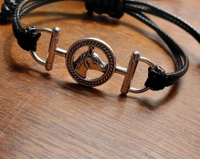 Horse Charm,  wax cotting bracelet, BFF Bracelet,adjustable.Made to order