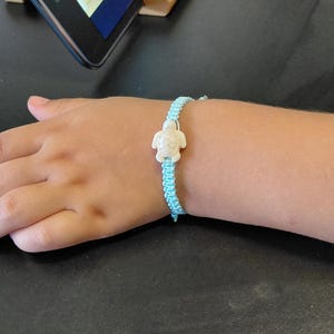 Little kids, Macrame Howlite Turtle Bracelet. For the smaller wrists 1yr to 4yrs