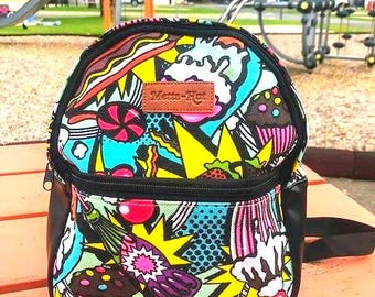 Discontinued Line..Colourful small canvas backpacks