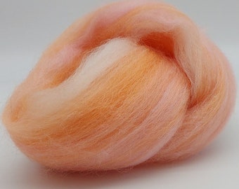 Pastel wool, Peach Pink mix wool, pastel roving, Ice cream wool, fairy wool, unicorn wool, UK Wool Shop