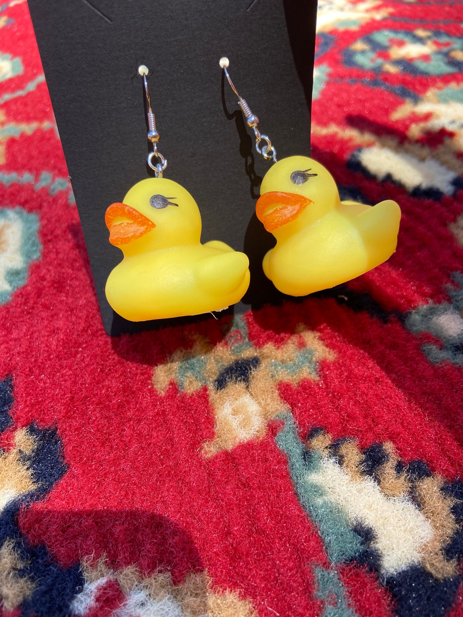 Rub a Dub Rubber duck earrings Etsy