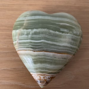 Vintage Green Onyx Marble Heart Shaped  Paperweight Ornament