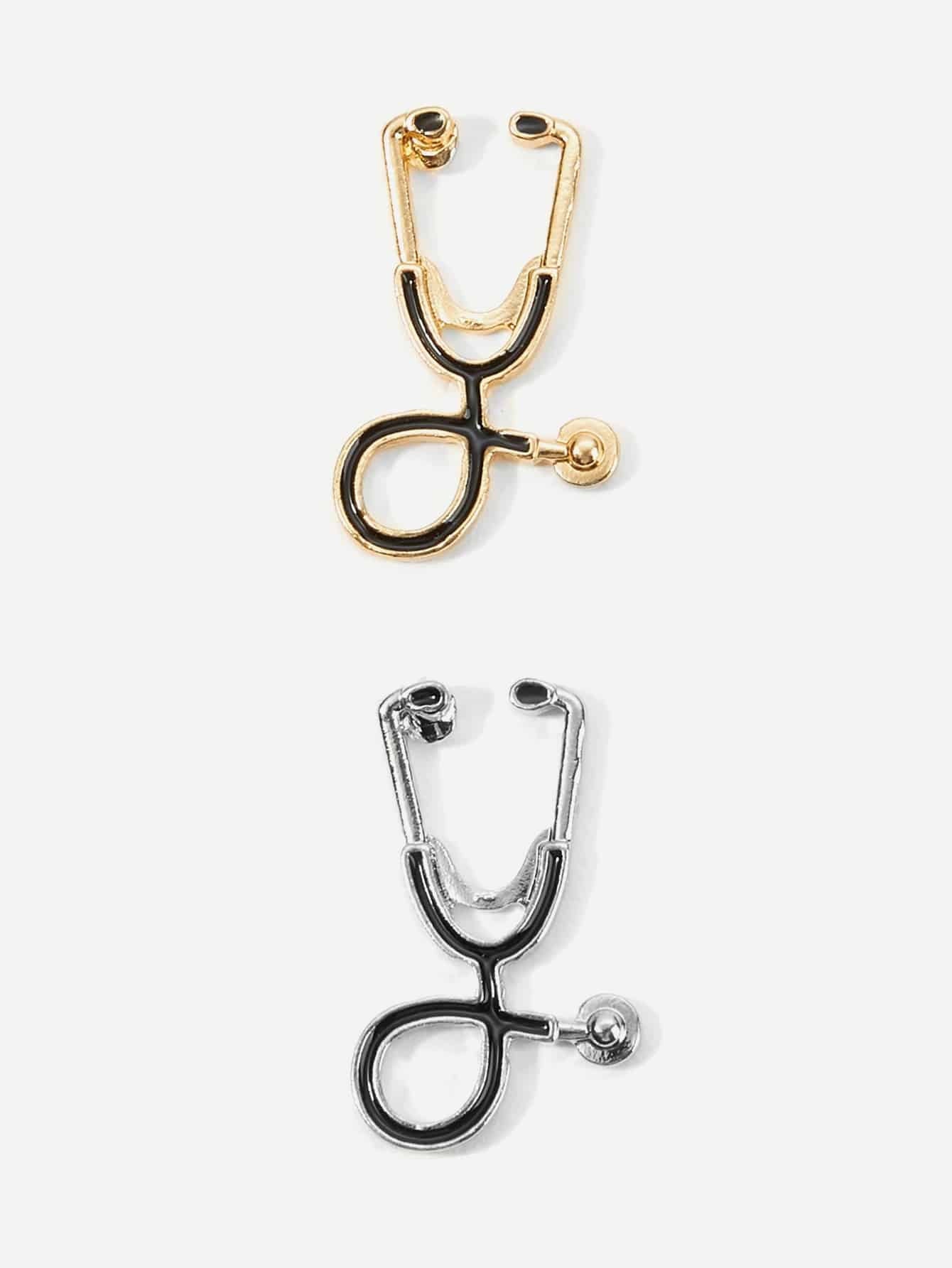 Stethoscope Design Brooch Set 2Pcs Etsy