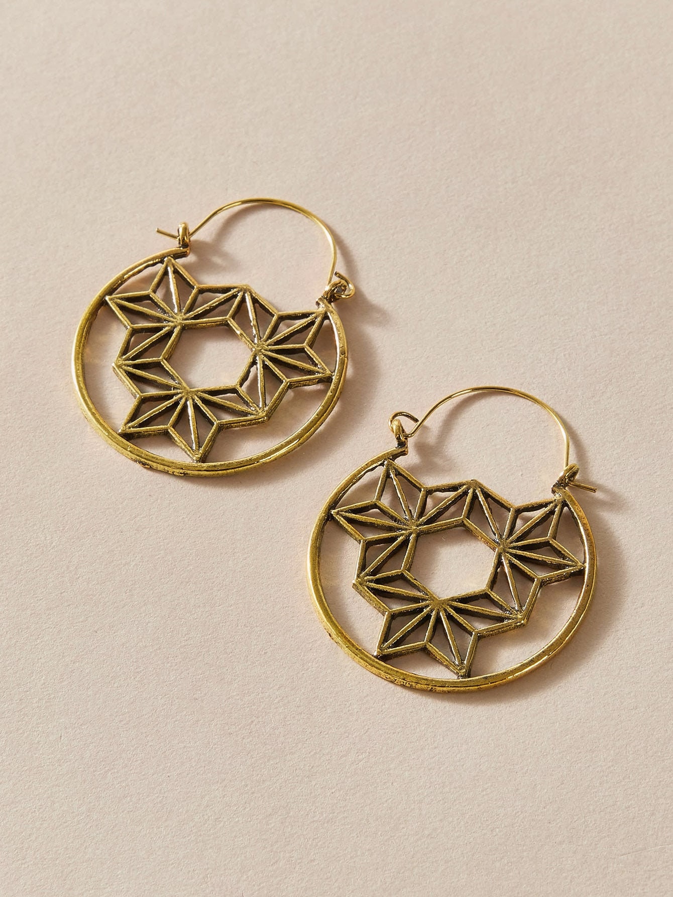 Gold Bohemian Design Earrings Etsy