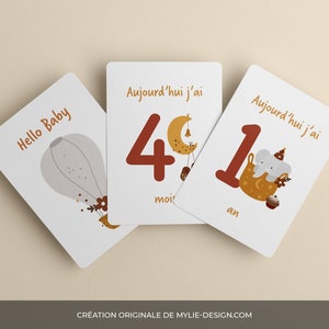 Cartes étapes bébé - Bohème - Cadeau naissance