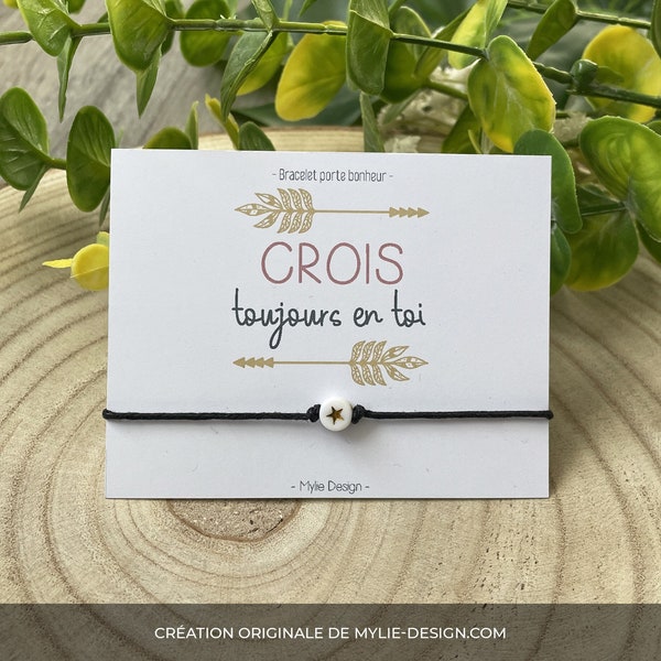 Bracelet étoile - Phrase positive