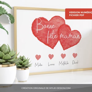 Customizable PDF poster - Happy Mother&#39;s Day - Heart