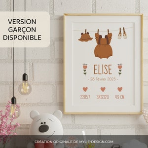 Affiche naissance bohème à personnaliser