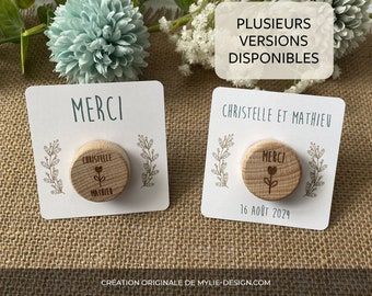 Bouchon de vin à personnaliser - Cadeau invités mariage - Bouchon en liège