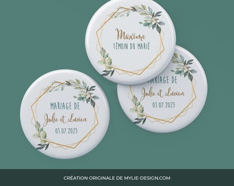 Badges personnalisables - Mariage Champêtre