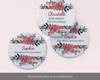 Badge personnalisable - Métier - Fleurs