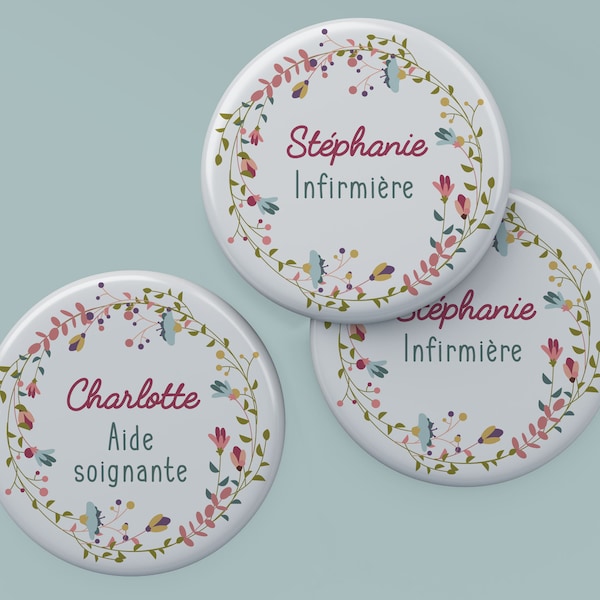 Badge personnalisable - Métier - Fleurs