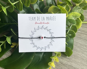 Bracelet coeur - Team de la mariée - EVJF  - Plusieurs couleurs