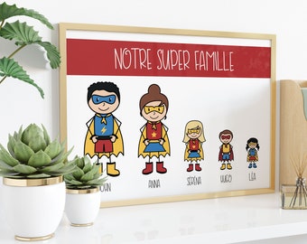 Affiche personnalisable - Notre super famille