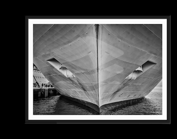 Bow Photography, Wall Art, Wall Photography, Black & White, Ship print, Anchor