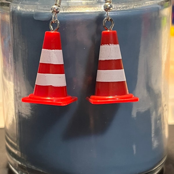 Traffic cone earrings