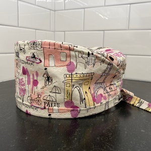 Scrub/Surgical Cap - Paris Print (Ships within 24 Hrs)