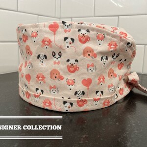 Surgical/Scrub Cap - DESIGNER COLLECTION - Valentine’s Dogs (Ships within 24 Hrs)