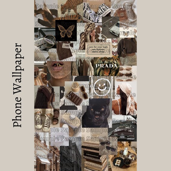 Black Brown White Aesthetic Collage Wallpaper Aesthetic Etsy Canada