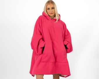 Vegan Fur by HUGGY UK Hand Made Blanket Hoodie. Vegan Made in UK Super Soft Sherpa Lined Blanket Hoody. Comfortable & Warm Blanket Hoody.