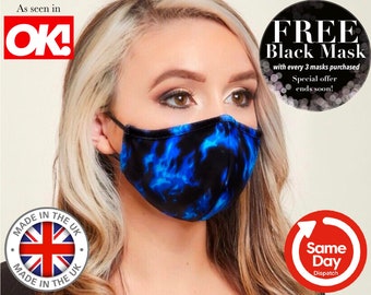 TRIPLE LAYER Face Mask. Made in UK Face Mask. Adjustable + Nose Wire Face Mask. Filter Face Mask. Washable Face Mask. Reusable Face Mask U.K