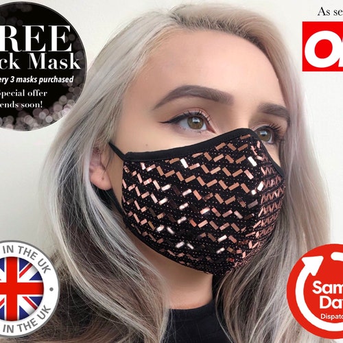 LUX TRIPLE LAYER Face Mask. Adjustable Luxury Face Mask. Sewn Etsy UK