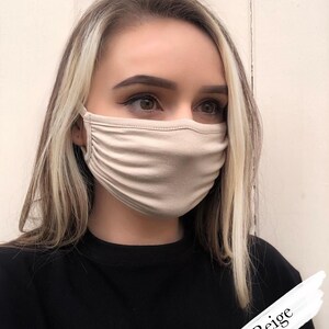 ULTRA SOFT Double Layer Face Mask. Breathable Mask. Washable Face Mask. Soft Stretchy Face Mask. Bestseller Face Mask Made in UK Face Mask. Beige Double Layer