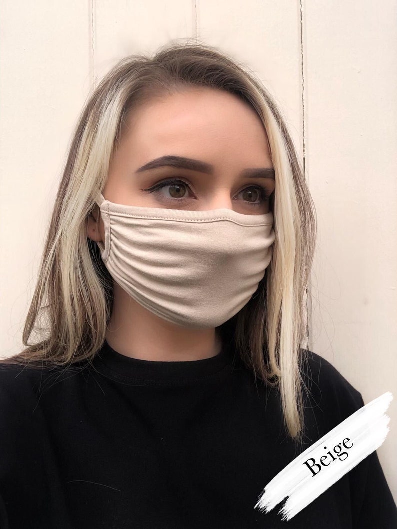 ULTRA SOFT Double Layer Face Mask. Breathable Mask. Washable Face Mask. Soft Stretchy Face Mask. Bestseller Face Mask Made in UK Face Mask. Beige Double Layer