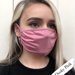 ULTRA SOFT Double Layer Face Mask. Breathable Mask. Washable Face Mask. Soft Stretchy Face Mask. Bestseller Face Mask Made in UK Face Mask. DuskyPinkDoubleLayer