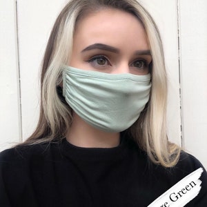 ULTRA SOFT Double Layer Face Mask. Breathable Mask. Washable Face Mask. Soft Stretchy Face Mask. Bestseller Face Mask Made in UK Face Mask. SageGreenDoubleLayer