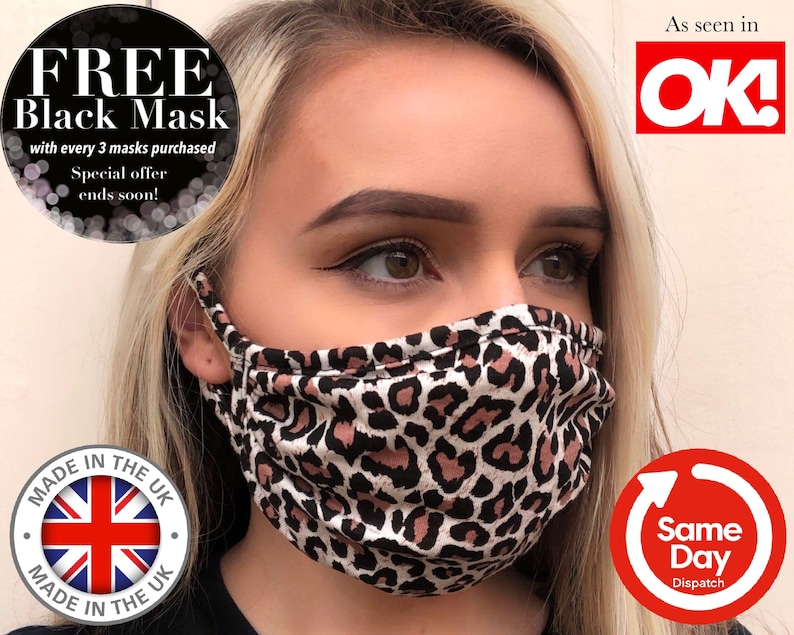 SUPER SOFT Face Mask, Lightweight Washable Face Mask. Soft Stretchy Breathable Face Mask. UK Made Face Mask. Cloth Fabric Face Mask U.K Made 