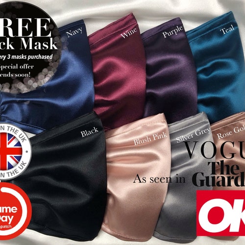 UK MADE Silk Face Mask Same Day Dispatch Free Delivery Free Etsy