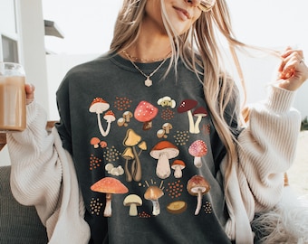 Comfort Colors® Aesthetic Mushroom Shirt, Magic Mushroom Shirt, Botanical Shirt, Cottagecore Shirt, Nature Lover Mushroom Tee, Fungus Shirt