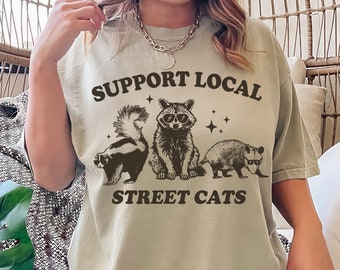Vintage Raccoon T-Shirt, Street Cats Tee, Comfort Colors Nostalgia Shirt, Funny Gift